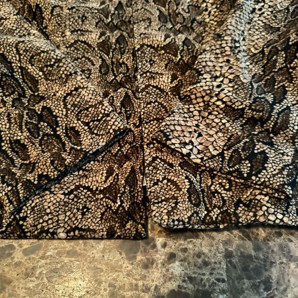 DressBarn Blazer Zip Jacket Women Medium Brown Black Animal Print Snakeskin - Picture 9 of 12